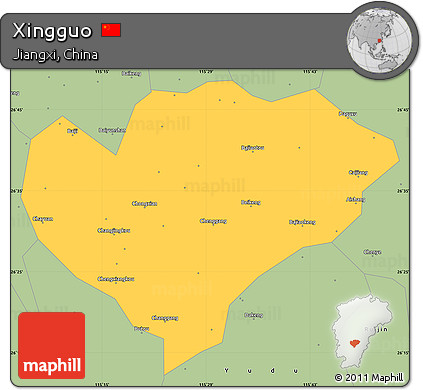 Savanna Style Simple Map of Xingguo