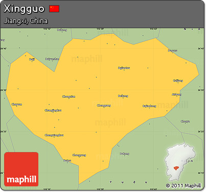 Savanna Style Simple Map of Xingguo
