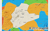 Shaded Relief Map of Xinyu, political outside