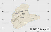 Shaded Relief Map of Xinyu, single color outside