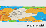 Shaded Relief Panoramic Map of Xinyu, political outside