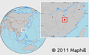Gray Location Map of Yihuang