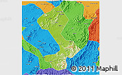 Physical 3D Map of Yongfeng, political outside