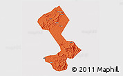 Political 3D Map of Yongfeng, cropped outside