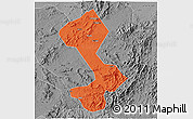 Political 3D Map of Yongfeng, desaturated