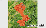 Political 3D Map of Yongfeng, satellite outside