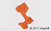 Political 3D Map of Yongfeng, single color outside