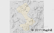 Shaded Relief 3D Map of Yongfeng, desaturated