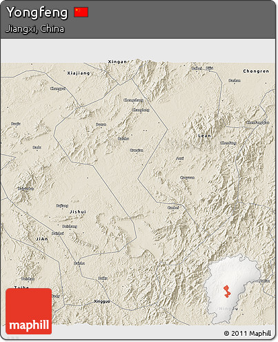 Shaded Relief 3D Map of Yongfeng