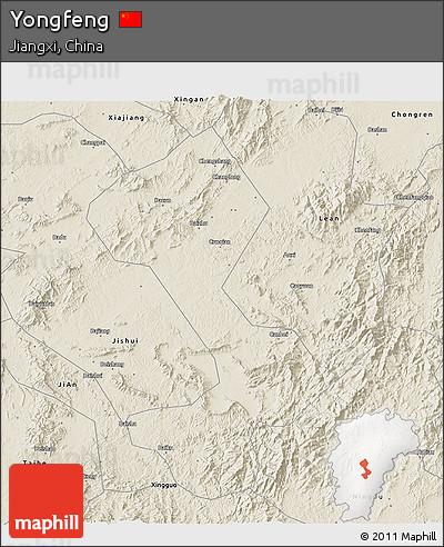 Shaded Relief 3D Map of Yongfeng