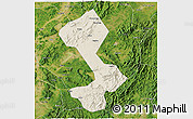 Shaded Relief 3D Map of Yongfeng, satellite outside