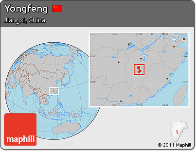 Gray Location Map of Yongfeng