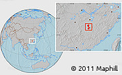 Gray Location Map of Yongfeng, hill shading