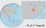 Gray Location Map of Yongfeng