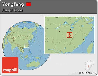 Savanna Style Location Map of Yongfeng