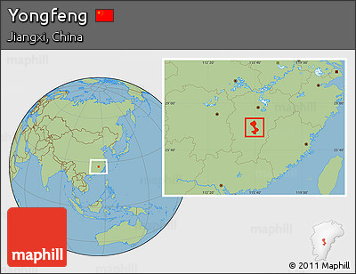 Savanna Style Location Map of Yongfeng
