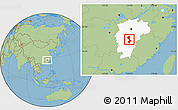Savanna Style Location Map of Yongfeng, highlighted parent region