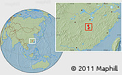 Savanna Style Location Map of Yongfeng, hill shading