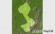 Physical Map of Yongfeng, darken