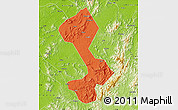 Political Map of Yongfeng, physical outside