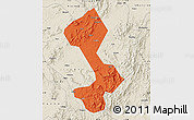 Political Map of Yongfeng, shaded relief outside
