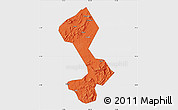 Political Map of Yongfeng, single color outside