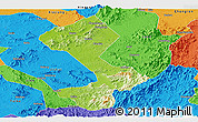 Physical Panoramic Map of Yongfeng, political outside