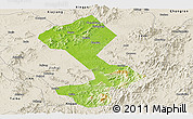 Physical Panoramic Map of Yongfeng, shaded relief outside