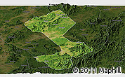 Satellite Panoramic Map of Yongfeng, darken