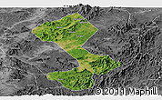 Satellite Panoramic Map of Yongfeng, desaturated