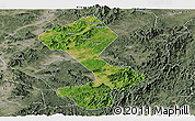 Satellite Panoramic Map of Yongfeng, semi-desaturated