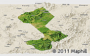 Satellite Panoramic Map of Yongfeng, shaded relief outside
