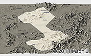 Shaded Relief Panoramic Map of Yongfeng, darken