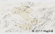 Shaded Relief Panoramic Map of Yongfeng, lighten