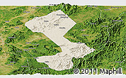 Shaded Relief Panoramic Map of Yongfeng, satellite outside