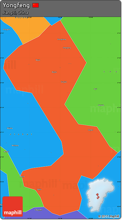 Political Simple Map of Yongfeng