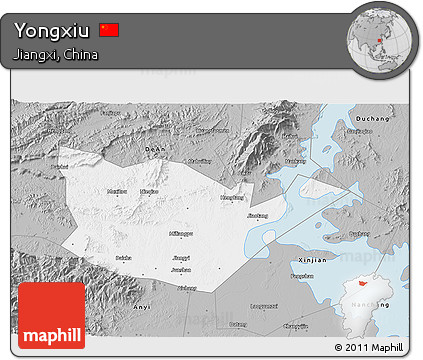 Gray 3D Map of Yongxiu