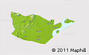 Physical 3D Map of Yongxiu, cropped outside