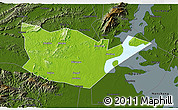 Physical 3D Map of Yongxiu, darken