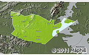 Physical 3D Map of Yongxiu, darken, semi-desaturated