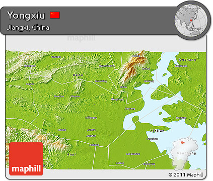 Physical 3D Map of Yongxiu