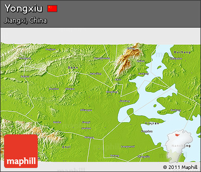 Physical 3D Map of Yongxiu