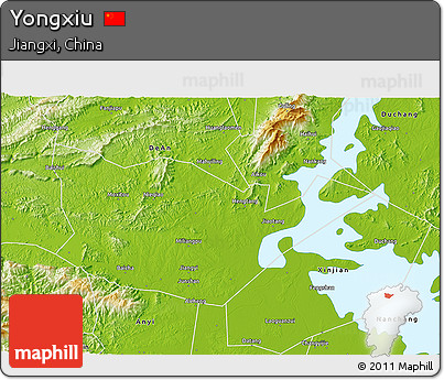 Physical 3D Map of Yongxiu
