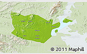 Physical 3D Map of Yongxiu, lighten