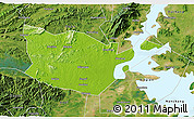 Physical 3D Map of Yongxiu, satellite outside