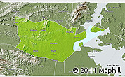 Physical 3D Map of Yongxiu, semi-desaturated