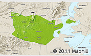 Physical 3D Map of Yongxiu, shaded relief outside