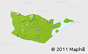 Physical 3D Map of Yongxiu, single color outside
