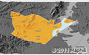 Political 3D Map of Yongxiu, darken, desaturated