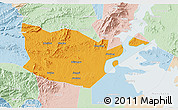 Political 3D Map of Yongxiu, lighten